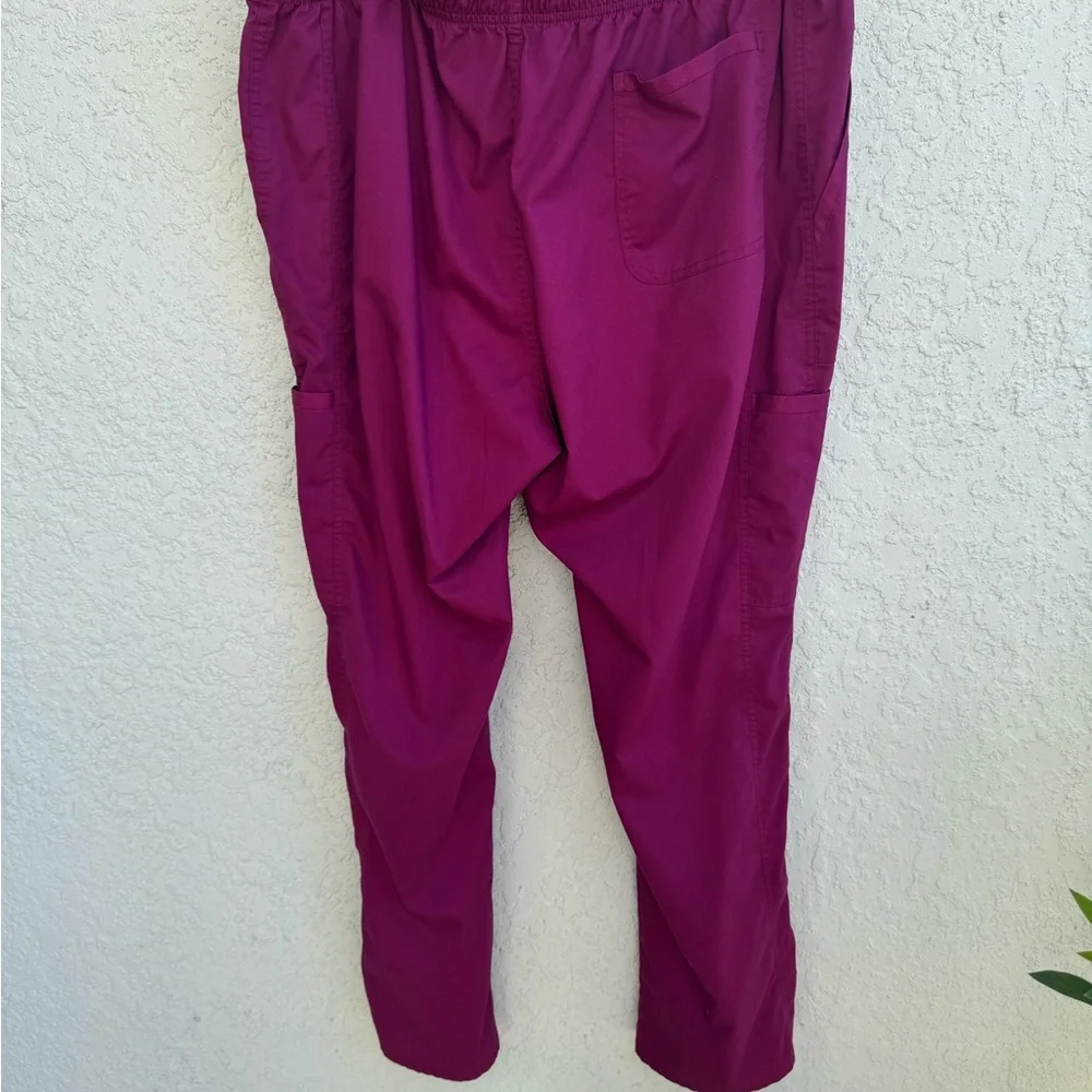 CHEROKEE AUTHENTIC WORKWEAR XL scrubs pink purple cargo pants straight leg - Picture 5 of 5
